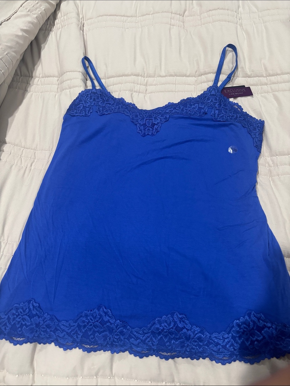 Lane Bryant Royal Blue Lace Trim Camisole